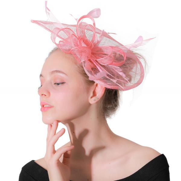 30cm Church Party Decoration Sinamay Fascinator , Peacock Feather Fascinator