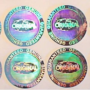 ISO9001 2008 CMYK Color Silver Hologram Sticker , Custom Security Hologram