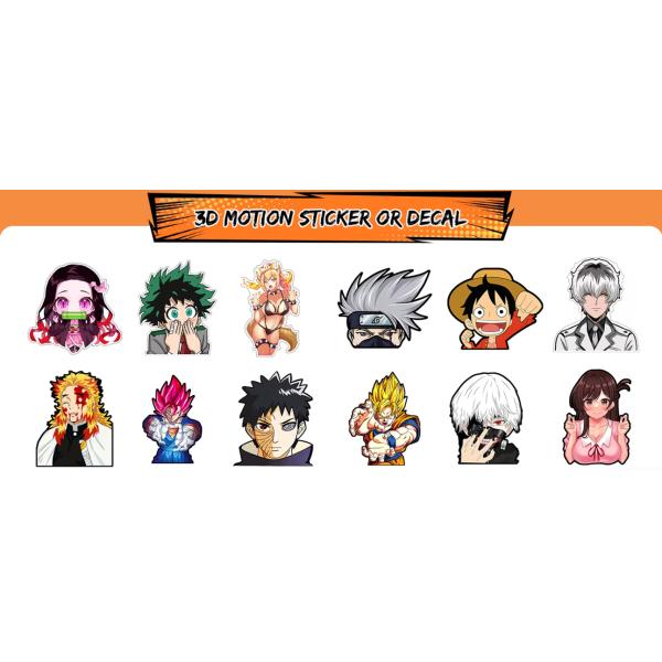 3d lenticular lens sticker / lenticular print sticker / customize 3d anime motion sticker