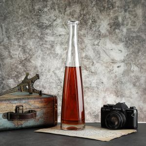 Matte Black Glass Gin Bottle 500ml 750ml Frosted Black Spirit Liquor Vodka Glass