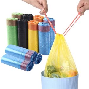 Household Portable Drawstring Kitchen Automatic Closing Plastic Bags Industrial