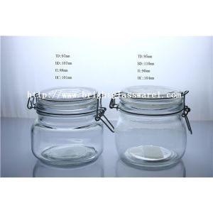 Quality big glass food jar with lid, candy jar wholesale for sale