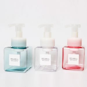 450ml PETG Square Soap Dispenser 650ML 250ml Foam Pump Plastic Bottles
