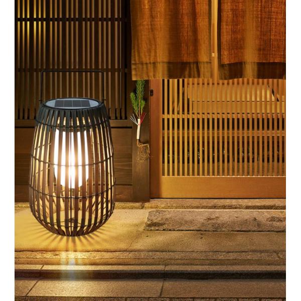 Customized Solar Rattan Garden Lanterns Portable With Handle