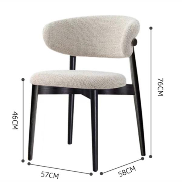 Technical drawing of dining chair dimensions