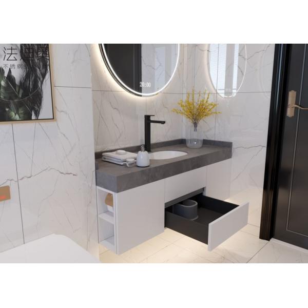 Modern Classic Stainless Steel Bathroom Vanity With Smart Accessories And Floating Design