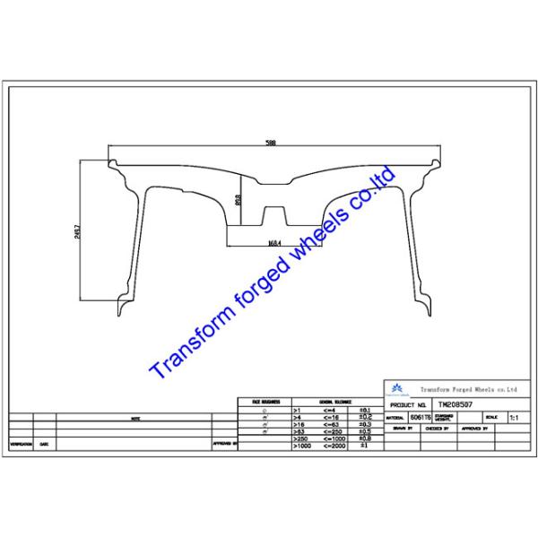 TM208507 20X8.5 inches forged wheels monoblock wheels blanks Dimple style barrel and rims
