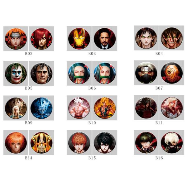 5.8*5.8*Cm 3D Lenticular Badge Anime ONE PIECE DBZ Naruto