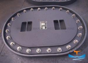 China Manhole Marine Hatch Cover 450x350-800x600mm Long Circle Shape With M20 Bolt on sale