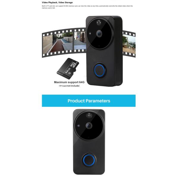 Wi-Fi Video Doorbell Support Alexa & Google(MYQ-TD8)