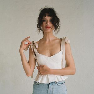 Summer Ladies Camisole Tank Tops Ruffled Hem Straps Slim Fit