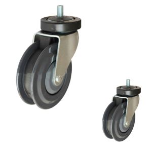 Gray PU 125mm Heavy Duty Trolley Wheels With Ball Bearing