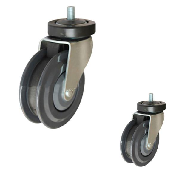 Buy Gray PU 125mm Heavy Duty Trolley Wheels With Ball Bearing at wholesale prices