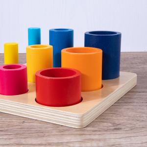 Wooden Early Education Thinking Round Block Develop Children Intelligence Baby