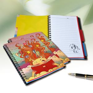 400 DPI PET / PP A6 3D Lenticular Notebook / Spiral Diary Book