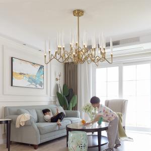 Luxury large gold chandelier Lighting Living Room Led Shop European Candle