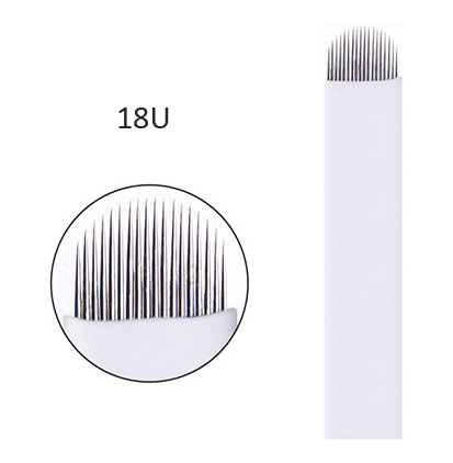 18U 0.18mm Stainless Steel Microblading Tattoo Needle for Eyebrow Embroidery and Permanent Makeup