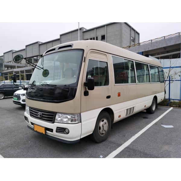 Buy LHD Second Hand Coaster Bus Hino Engine 23 Seater Khaki Bus With Luxury A/C System at wholesale prices