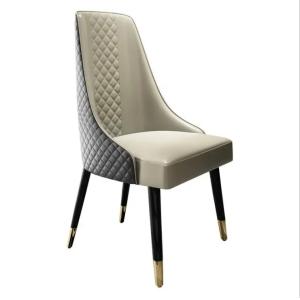 China Modern PU Leather Dining Chair with Wooden Legs on sale