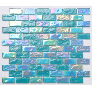 Blue White Glossy Clay Mosaic Tiles 300x300mm AAA Grade