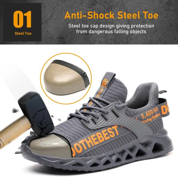 Fabric Uppe Comfortable Safety Shoes Anti Slip Rubber Shoes Lightweight