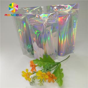 Custom Plastic Mylar Resealable Stand Up Pouches Holographic Cosmetics Packaging