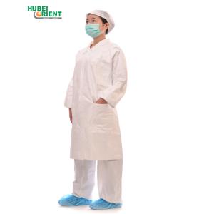 Breathable Tyvek Disposable Lab Coats With Shirt Collar