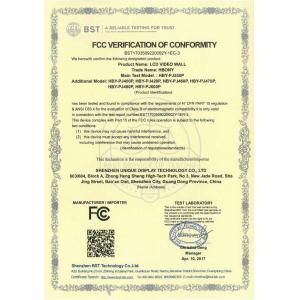 Shenzhen Unique Display Technology Co.,Ltd Certifications