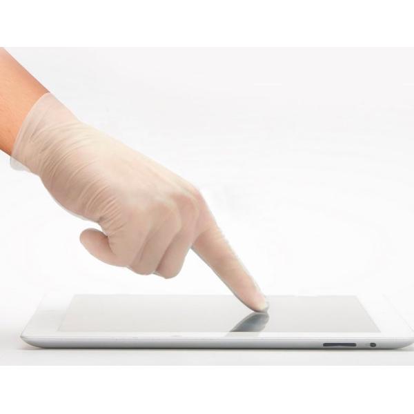 Buy 245mm Clear And Blue Industry Vinyl Disposable Pvc Gloves at wholesale prices