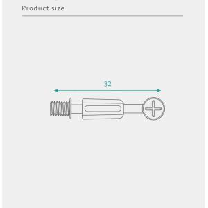 32mm Cold-Rolled Steel Minifix Spreading Bolts With Dowel, Flat Pack Furniture