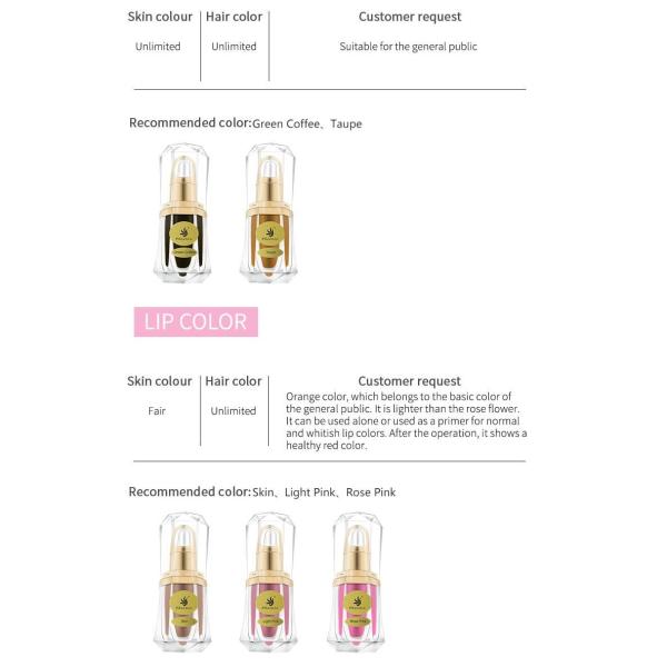 ODM Permanent Makeup Pigments Organic Lip Eyebrow Microblading Tattoo Ink