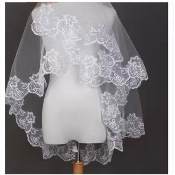 Embroidery Cord lace with Rhinstone Ivory/White Bridal Veil Wedding Accessories