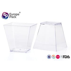 200ml 7OZ Plastic Square Cups Recyclable Washable Square Dessert Cups