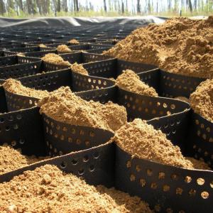 High Tensile Strength Biaxial Plastic Mesh – 30kN/m Black PP/PET Geogrid for