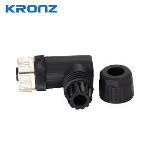 Quality M12 Female Angled 8-Pin A-Coded Connector IP67 Field-Wireable for sale