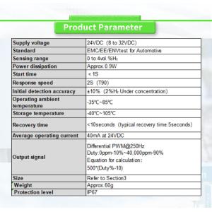 UBHL-PY Vehicle Hydrogen Leakage Sensor For Fuel Vehicle Concentration Detection