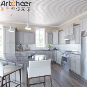 Modern White Shaker Kitchen Cabinets With Laminated Half Bullnose Countertop