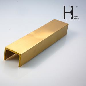Brushed Wear Resistant Brass U Profile , C38000 Brass Tile Trim