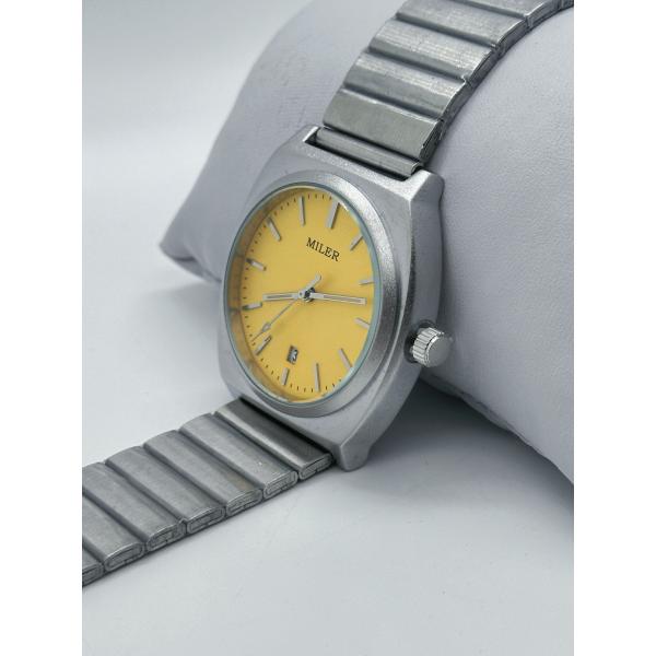 Classic Analog Stainless Steel Strap Watch Round Luminous Dial Mens Silver Strap Watch