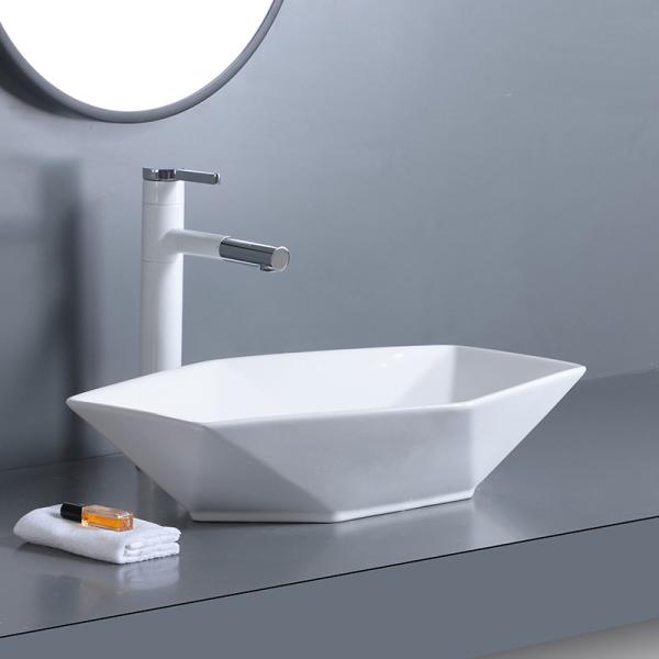 Buy Irregular Diamond Counter Top Bathroom Sink 70cm CUPC Vessel Style at wholesale prices