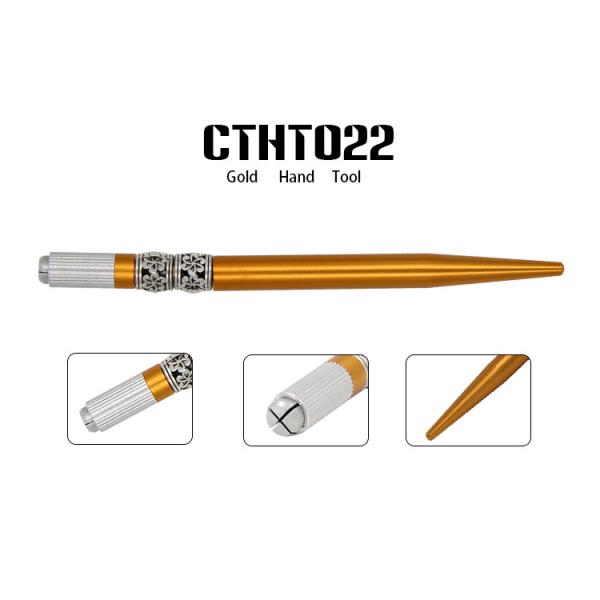Buy Aluminum Gold Permanent Makeup Microblading Pen Microblading Manual Pen at wholesale prices