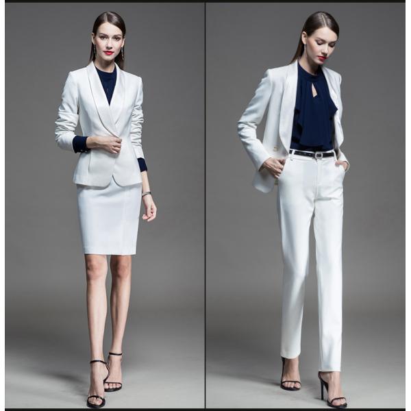 Hand Embroidery Womens Business Suits for 2021 Work Formal Occasions Single Breasted