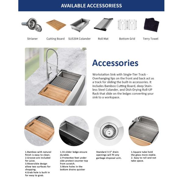 Buy 18 Gauge Handmade Kitchen Sink Apron Install Double Bowl Undermount at wholesale prices