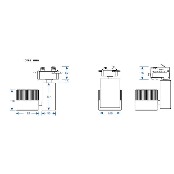 15w 20w 30w 40W 50w led track light CE RoHS certification