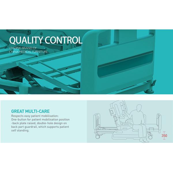 Factory Metal Multifunction Folding Medical Furniture Icu Patient Nursing Adjustable Electric Hospital Bed With Casters