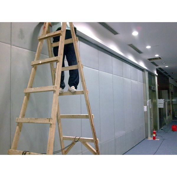Yellow MDF Exhibition Partition Walls Sliding Folding Doors Acoustic