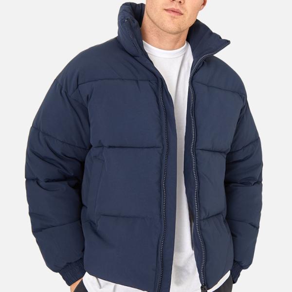 Clothing Manufacturer Designer Puff Padded Coat Oem Logo Oversized Men's Down Bubble Winter Custom Puffer Jacket