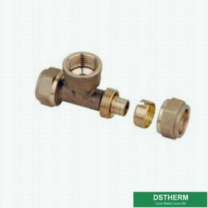 Male Threaded Tee Pex Brass Fittings Nickel Plated Screw Fittings