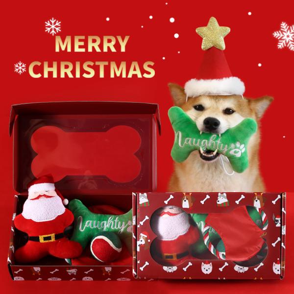 Christmas Pet Gift Set Knotted Frisbee Toy Ball Dog Chewing Accessories Holiday Playtime