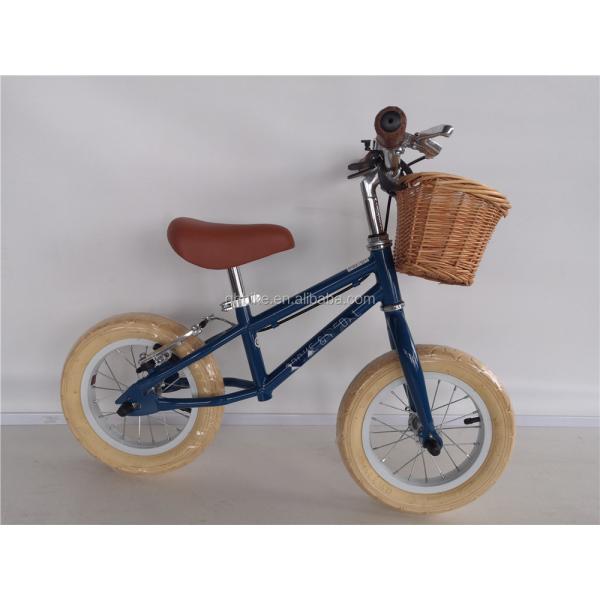 2022 Style Kids Walking Bike for Baby with Front Wicker Basket and Wanda 12 Inch Tires
